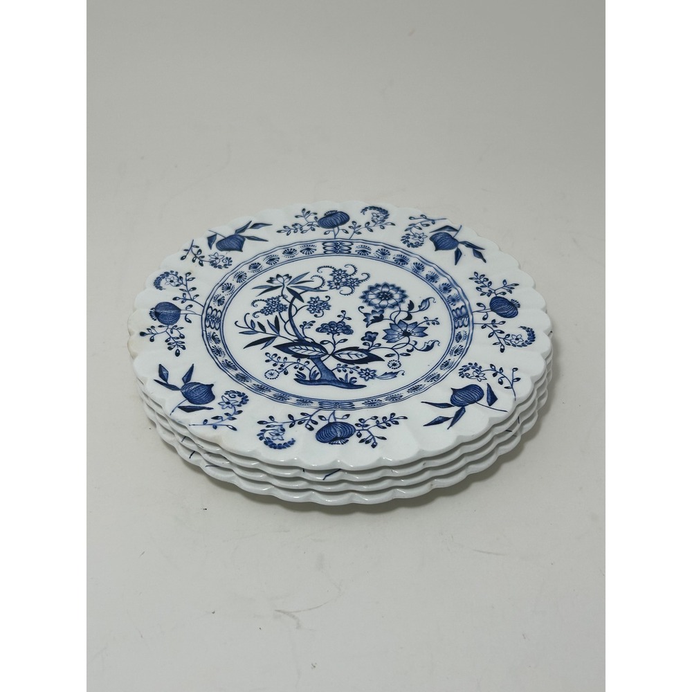 J&G Meakin Blue Nordic Ironstone Scalloped Bread Plates Set of 4 England